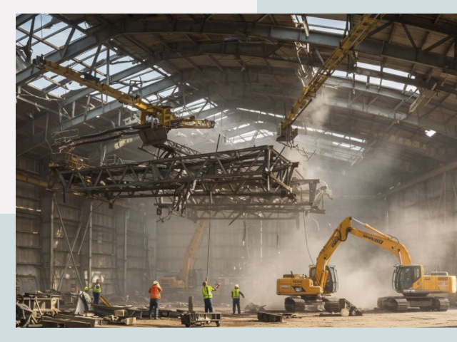 Демонтаж ангаров в Курчатове от 611 руб. за м²