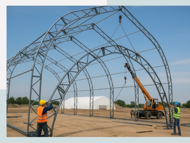 Монтаж ангаров в Курчатове от 611 руб. - Надежно и быстро